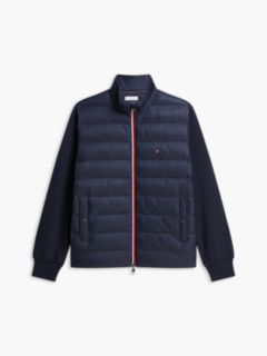 Mixed Texture Zip-Thru Sweatshirt — Blue 7