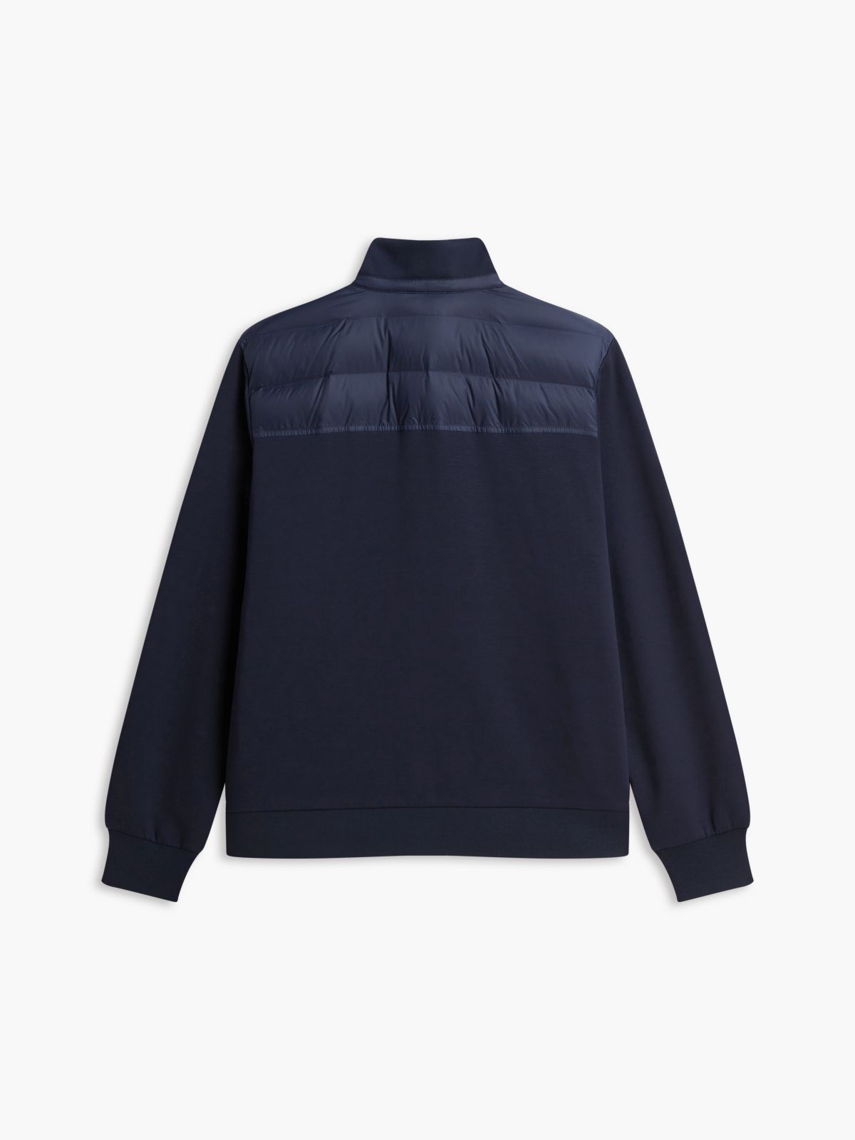 Mixed Texture Zip-Thru Sweatshirt — Blue