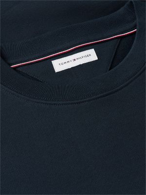 blauw terry sweatshirt met logo voor heren - tommy hilfiger