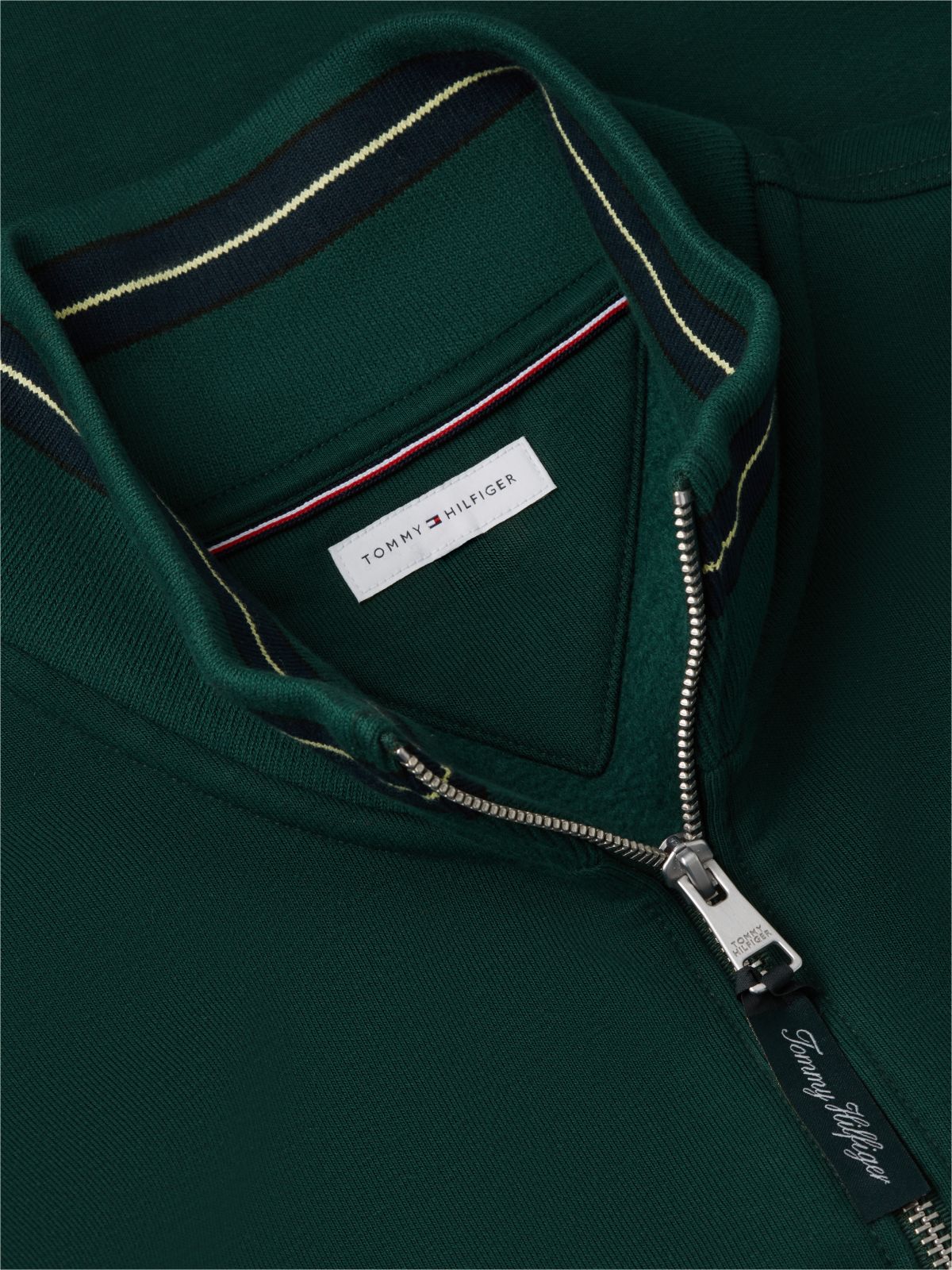 Drawstring Hem Relaxed Quarter-Zip Sweatshirt — Green