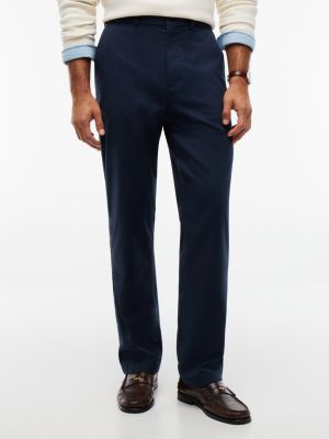 chino droit dover en velours côtelé blue pour hommes tommy hilfiger