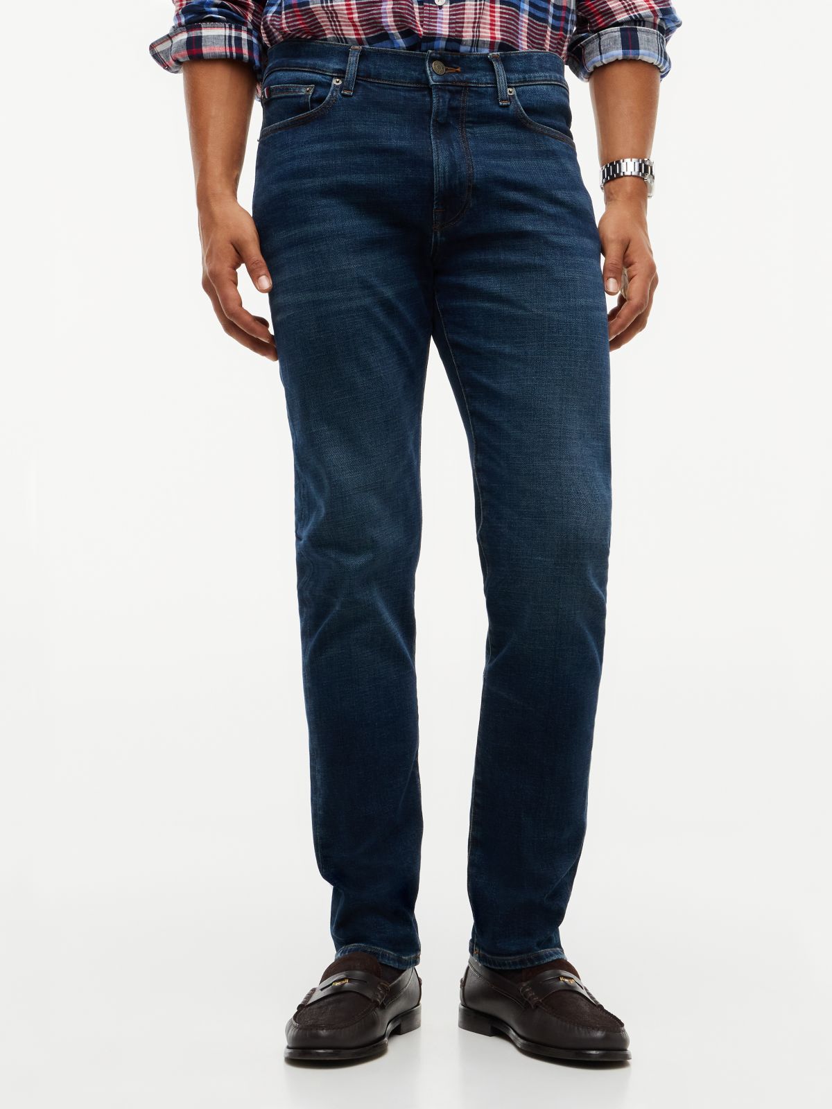 Denton Slim Straight Leg Faded Jeans — Denim