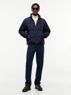Flag Jacquard Down Reversible Puffer Jacket — Blue 2