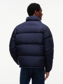 Flag Jacquard Down Reversible Puffer Jacket — Blue 5