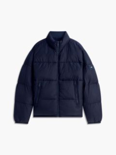 Flag Jacquard Down Reversible Puffer Jacket — Blue 7