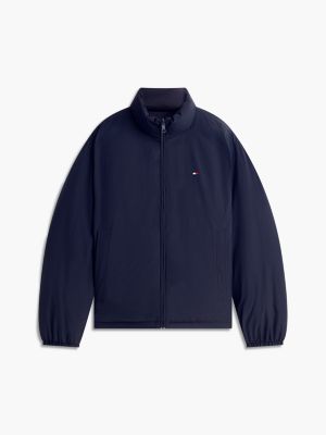 blue flag jacquard down reversible puffer jacket for men tommy hilfiger