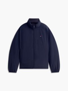 Flag Jacquard Down Reversible Puffer Jacket — Blue 8