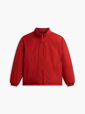 doudoune réversible à motif en jacquard rouge pour hommes tommy hilfiger