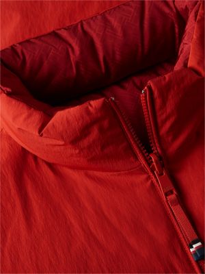 doudoune réversible à motif en jacquard rouge pour hommes tommy hilfiger