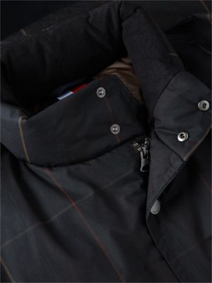 doudoune à grands carreaux en duvet marron pour hommes tommy hilfiger