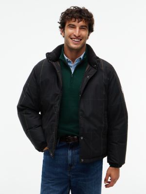 doudoune à grands carreaux en duvet brown pour hommes tommy hilfiger