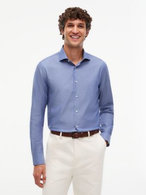 blue new york label slim fit flex collar shirt for men tommy hilfiger