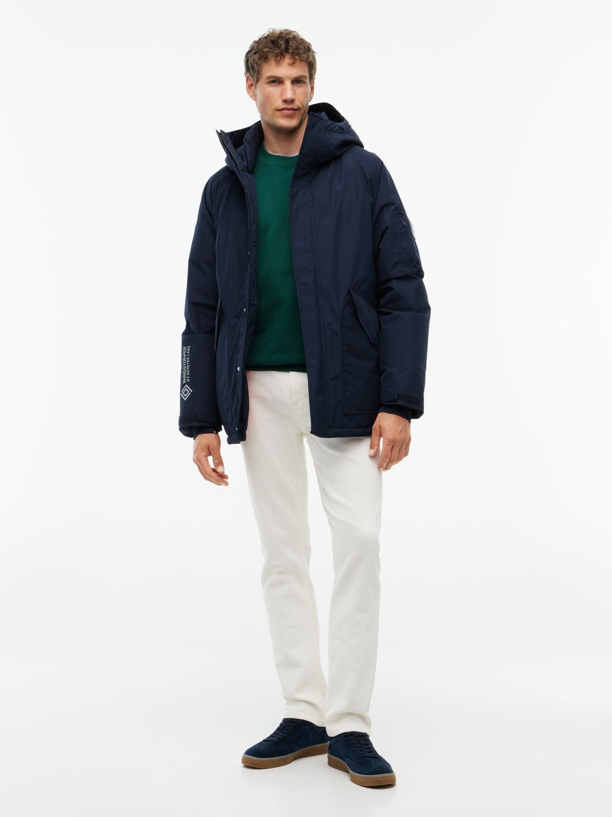 Down Hooded Parka — Blue