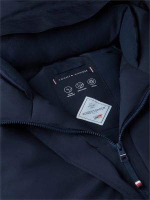 blue down hooded parka for men tommy hilfiger
