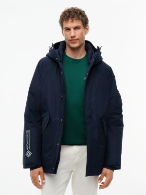 blue down hooded parka for men tommy hilfiger