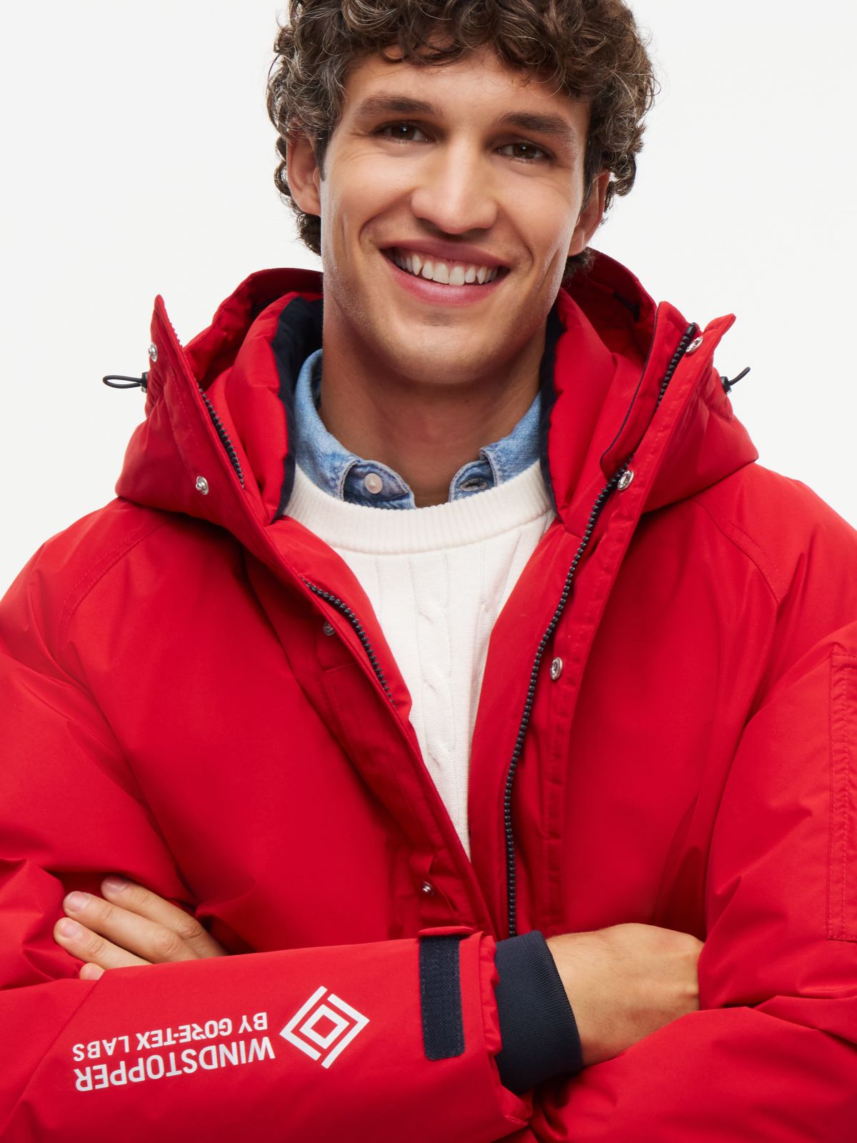 Down Hooded Parka — Red