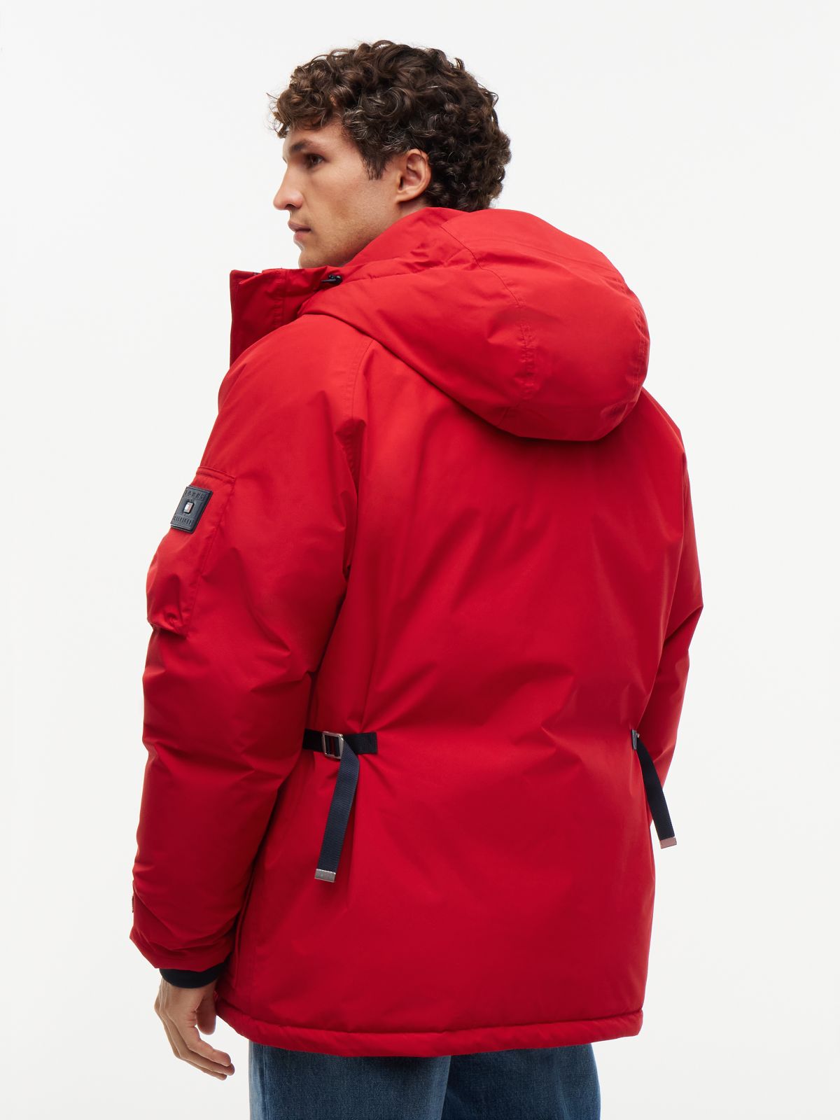 Down Hooded Parka — Red