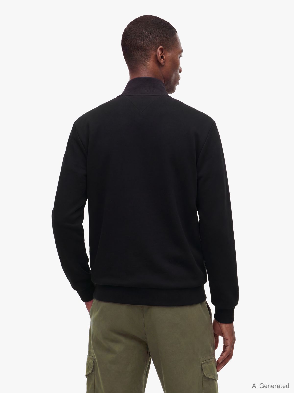 Global Stripe Terry Track Jacket — Black