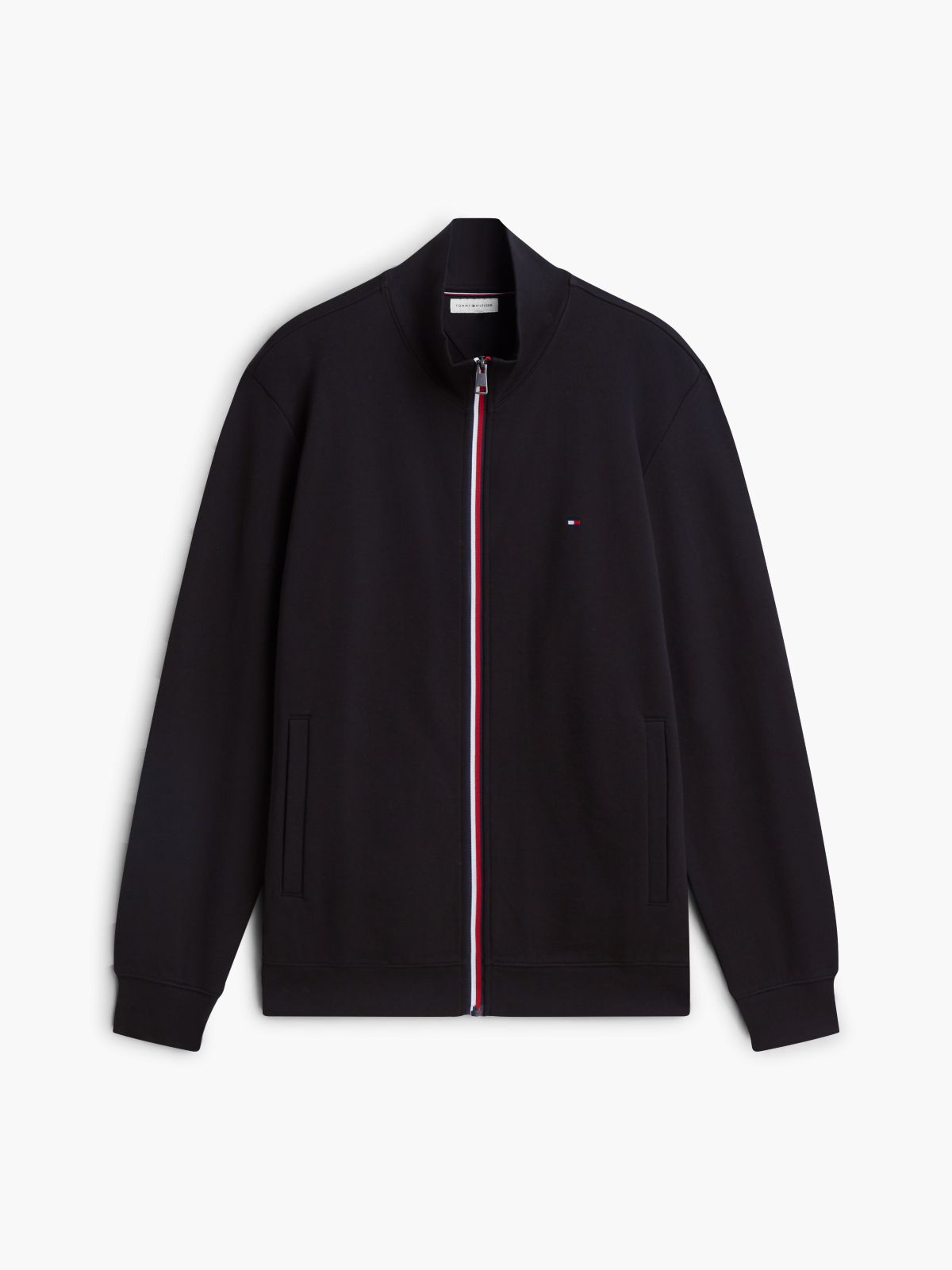 Global Stripe Terry Track Jacket — Black