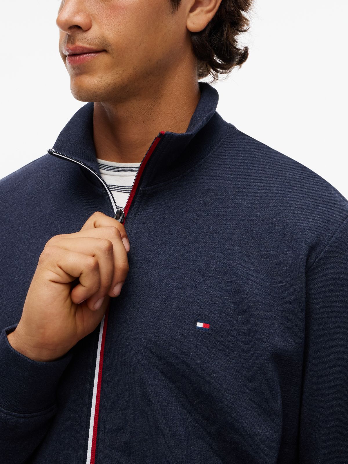 Global Stripe Terry Track Jacket — Blue