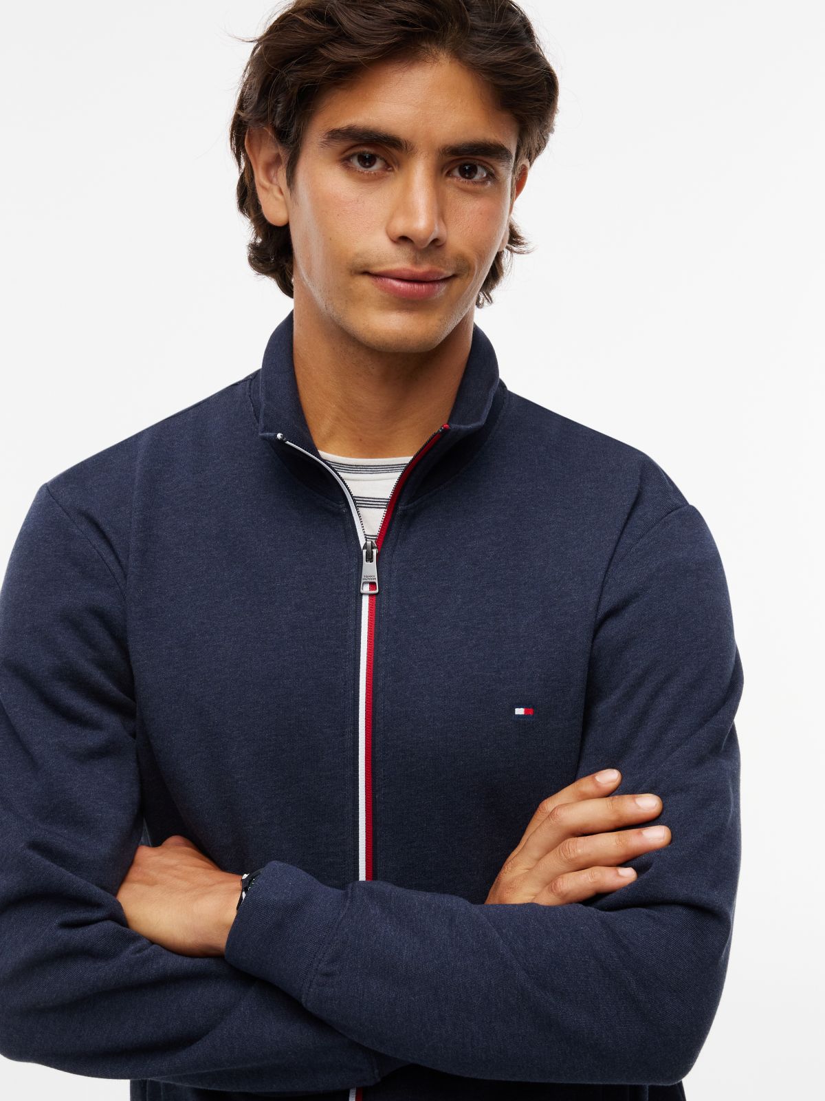 Global Stripe Terry Track Jacket — Blue