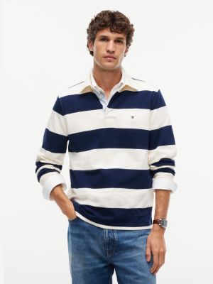 yellow rugby stripe jersey sweatshirt for men tommy hilfiger