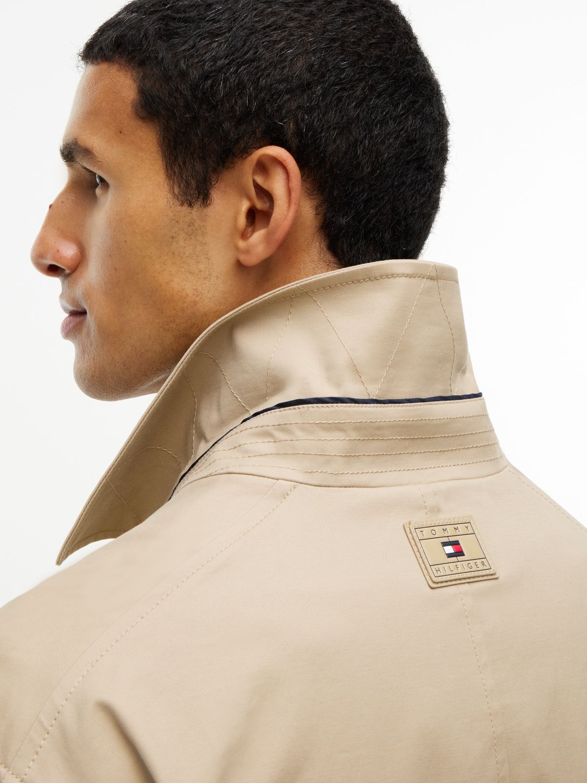 Twill Relaxed Car Coat — Beige