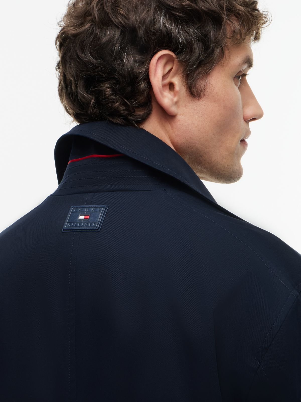 Twill Relaxed Car Coat — Blue