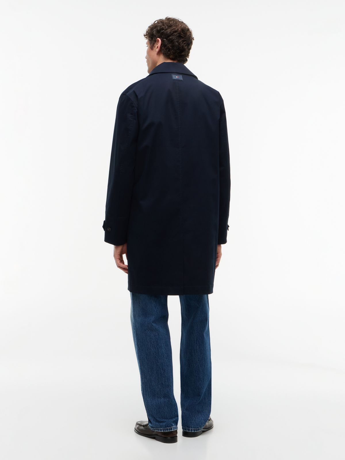 Twill Relaxed Car Coat — Blue