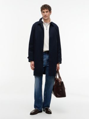 blue twill relaxed car coat for men tommy hilfiger