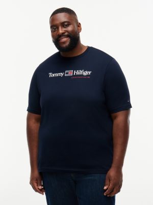 t-shirt plus en jersey à col ras-du-cou blue pour hommes tommy hilfiger