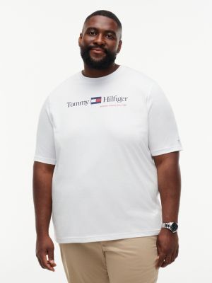 t-shirt plus en jersey à col ras-du-cou white pour hommes tommy hilfiger