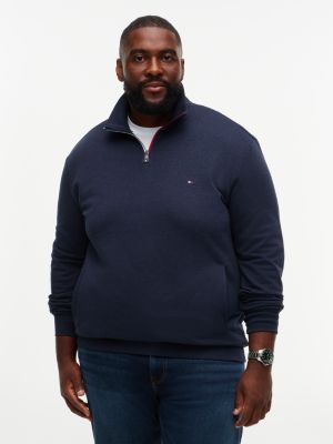 blue plus global stripe terry track sweatshirt for men tommy hilfiger