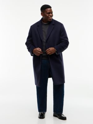 blue plus new york label wool blend coat for men tommy hilfiger
