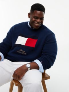 Plus Intarsia Flag Crew Neck Jumper — Blue 3