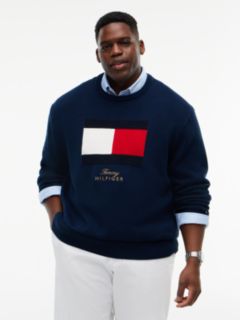Plus Intarsia Flag Crew Neck Jumper — Blue 1