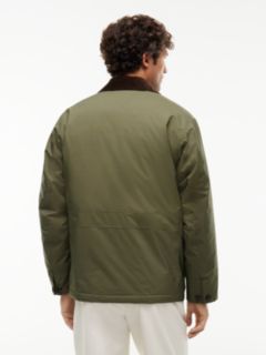 Corduroy Collar Padded Ripstop Barn Jacket — Green 6