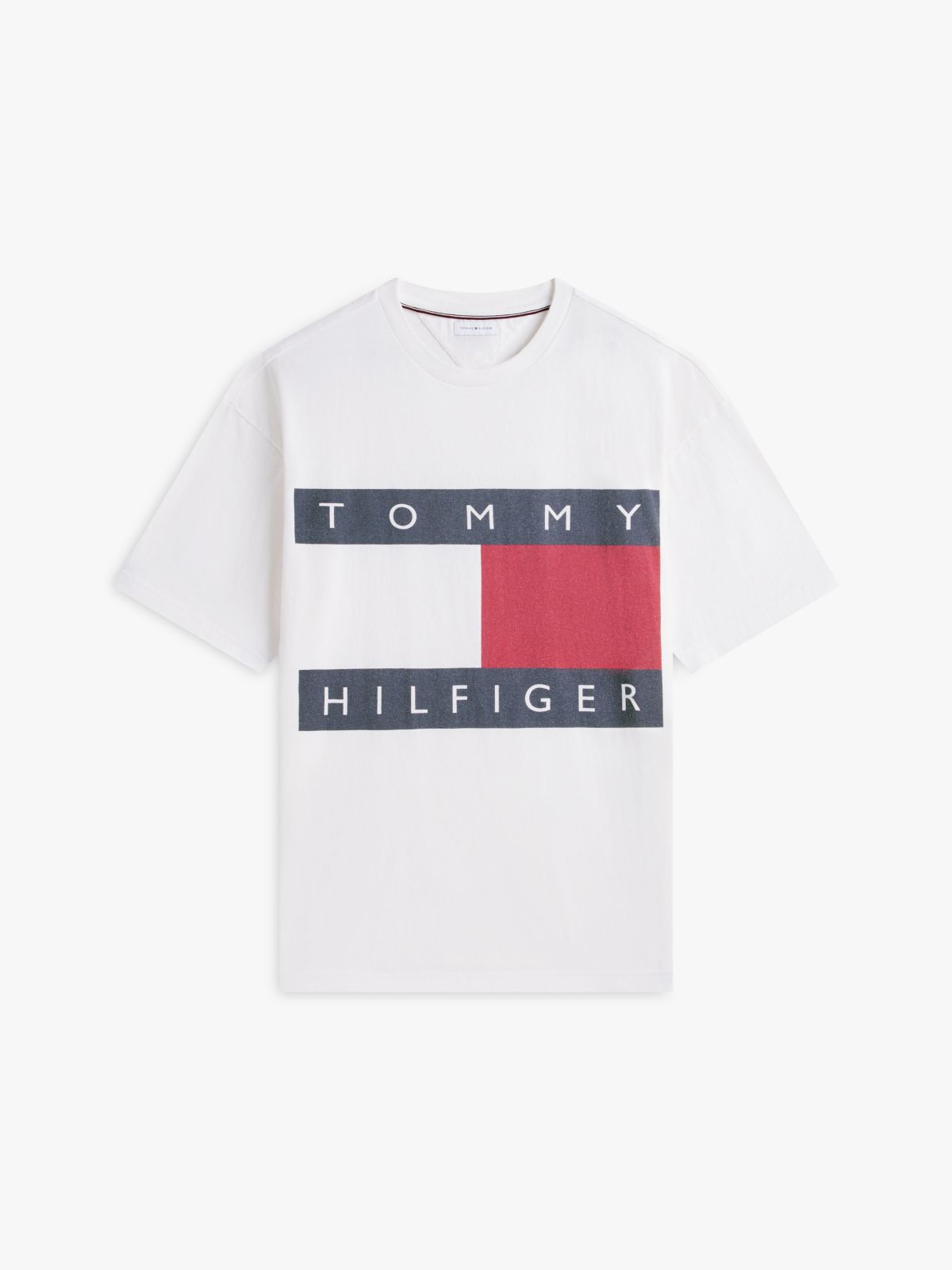 Flag Logo Oversized Jersey T-Shirt — White