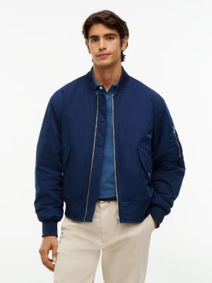 blue padded bomber jacket for men tommy hilfiger