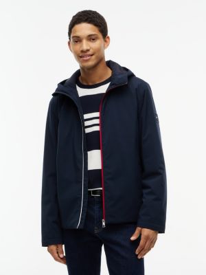 blue lightweight hooded padded jacket for men tommy hilfiger