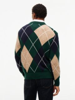 Argyle Flag Embroidery Relaxed Jumper — Green 4
