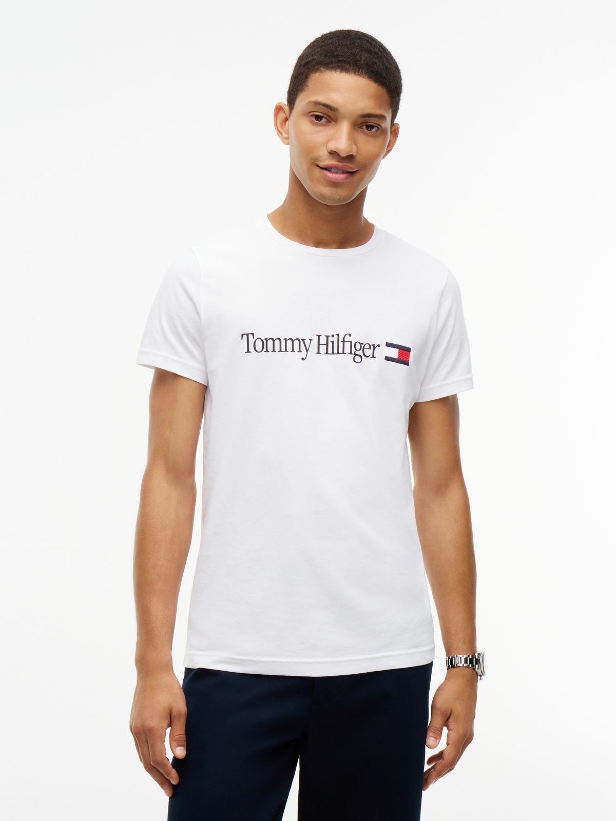 Logo Slim Jersey T-Shirt — White