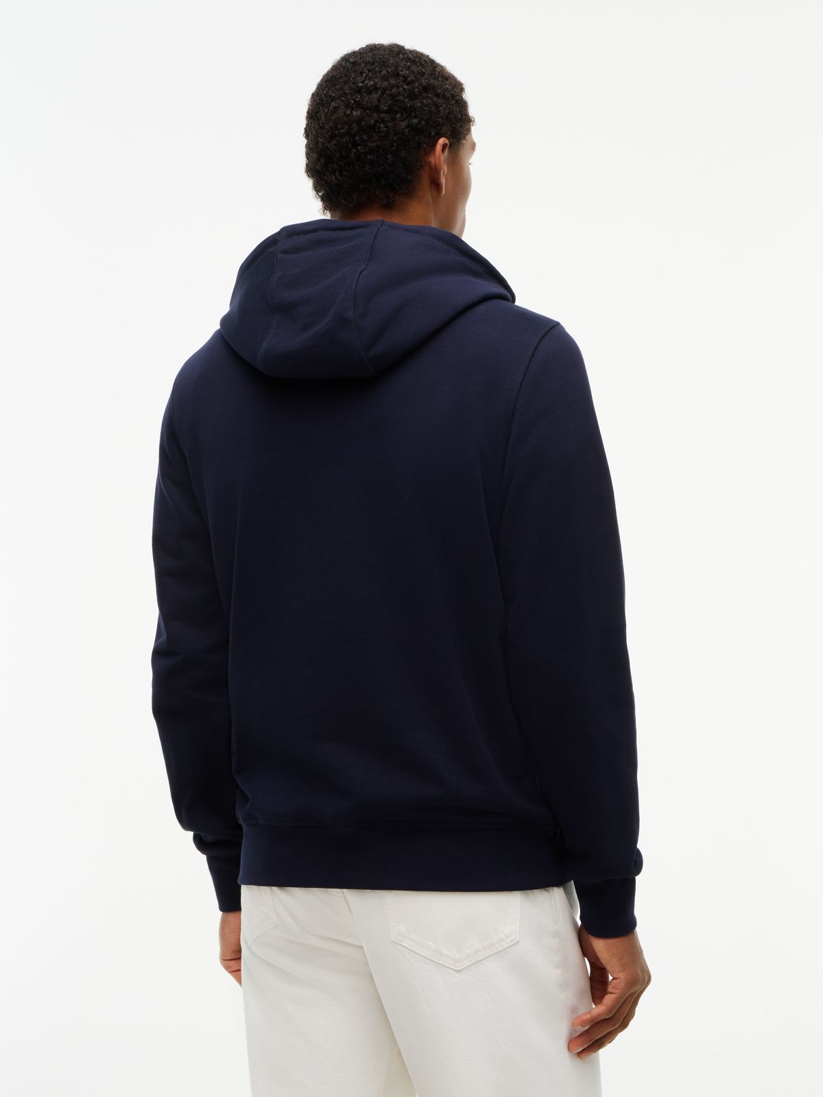 Logo Terry Drawstring Hoody — Blue