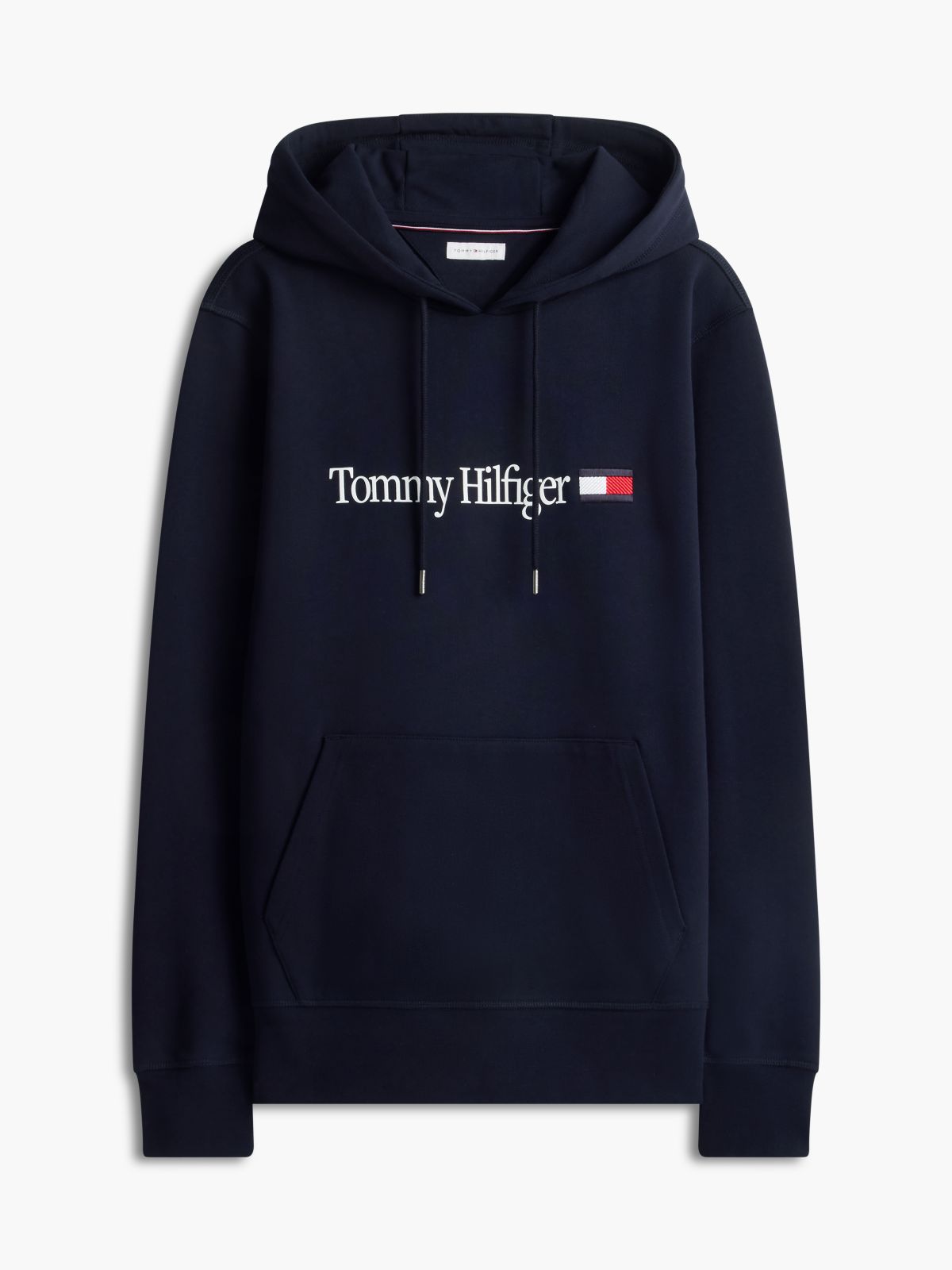 Logo Terry Drawstring Hoody — Blue
