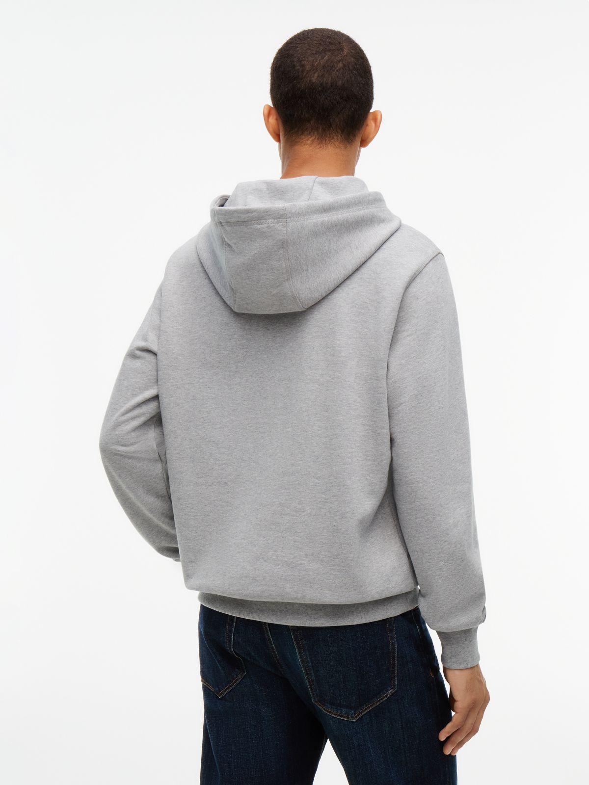 Logo Terry Drawstring Hoody — Grey