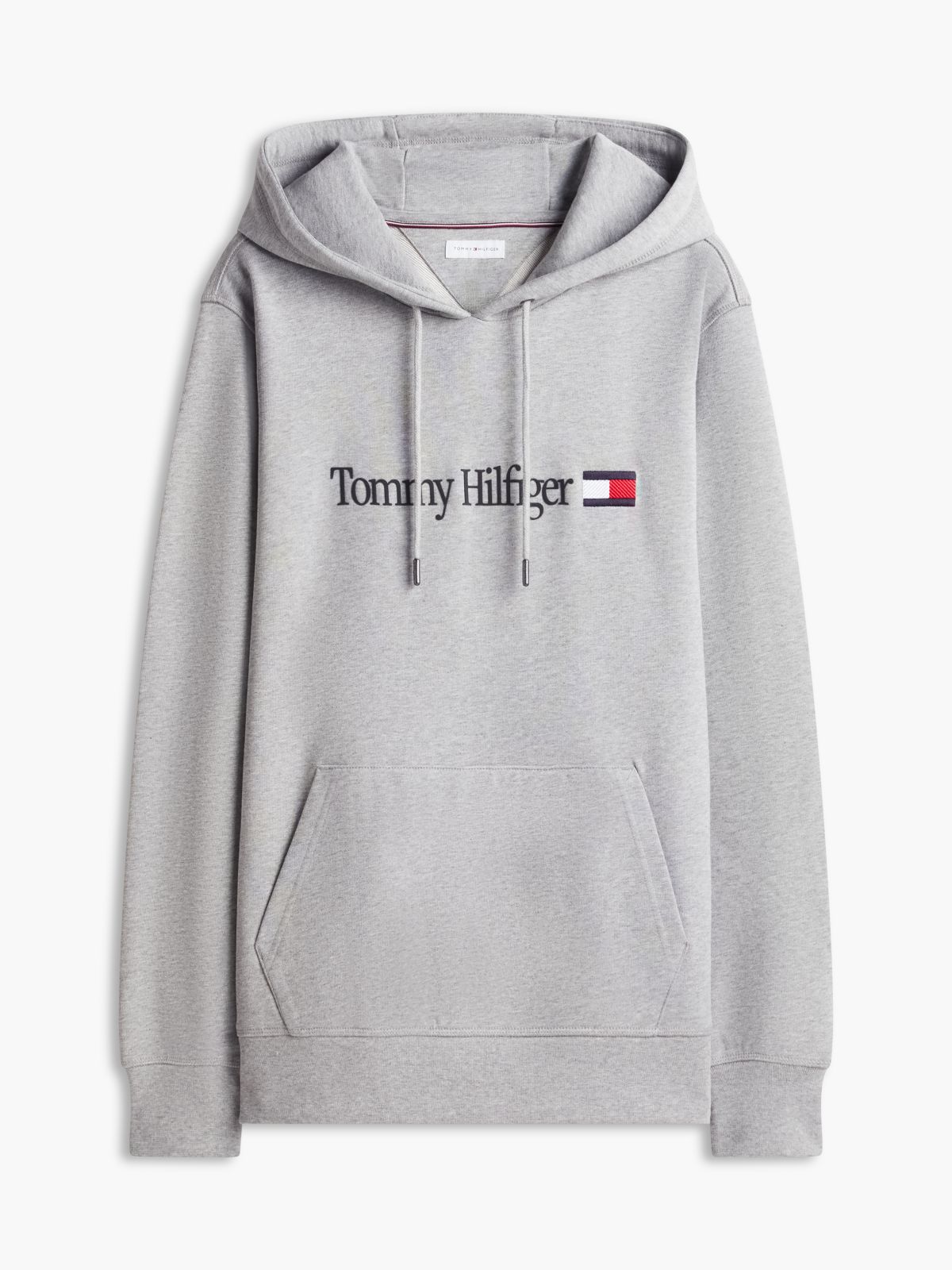 Logo Terry Drawstring Hoody — Grey