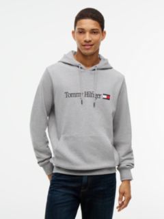 Logo Terry Drawstring Hoody — Grey 1