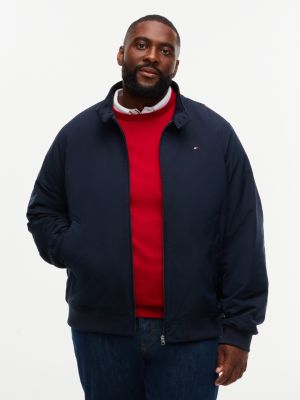 blue plus harringtonjacke mit flag-stickerei für herren - tommy hilfiger