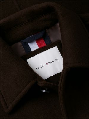 brown wool chore jacket with cashmere for men tommy hilfiger