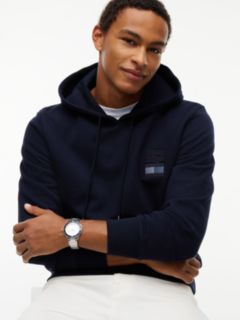 Stack Logo Terry Drawstring Hoody — Blue 3